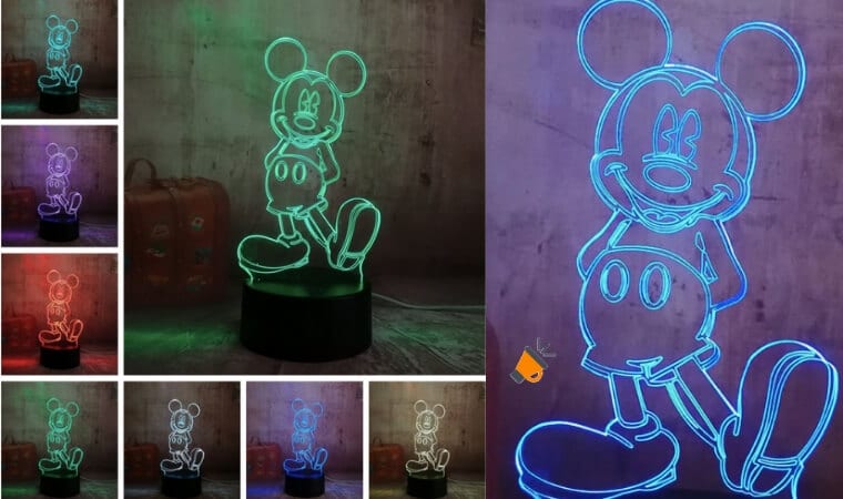 ¡BUENA OFERTA! Lámpara decorativa LED Mickey Mouse desde solo 7€