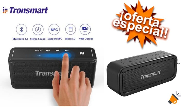 ¡CHOLLO FLASH! Altavoz bluetooth impermeable Tronsmart por 48,44€ 1 oferta Tronsmart Force Altavoz Bluetooth barato SuperChollos