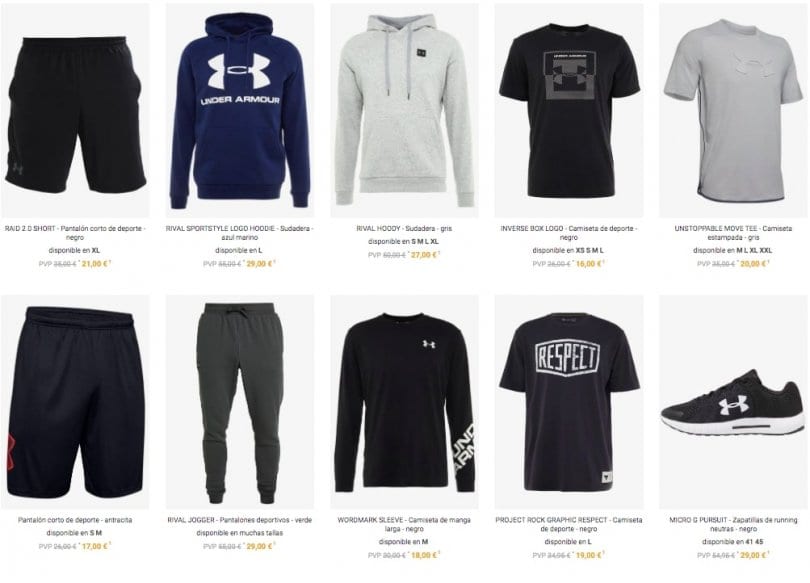¡OUTLET UNDER ARMOUR! Hasta 75 DTO. en ropa deportiva para hombre y mujer