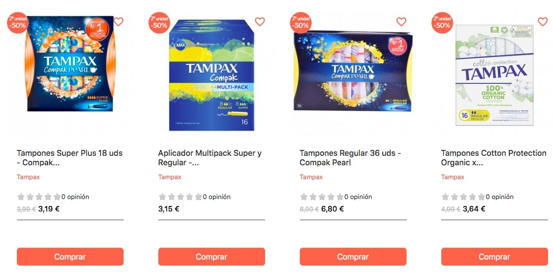 ¡AHORRO ESPECIAL! Tampax: 2ª unidad al 50% en toda la marca 3 ofertas tampax belletica1 SuperChollos