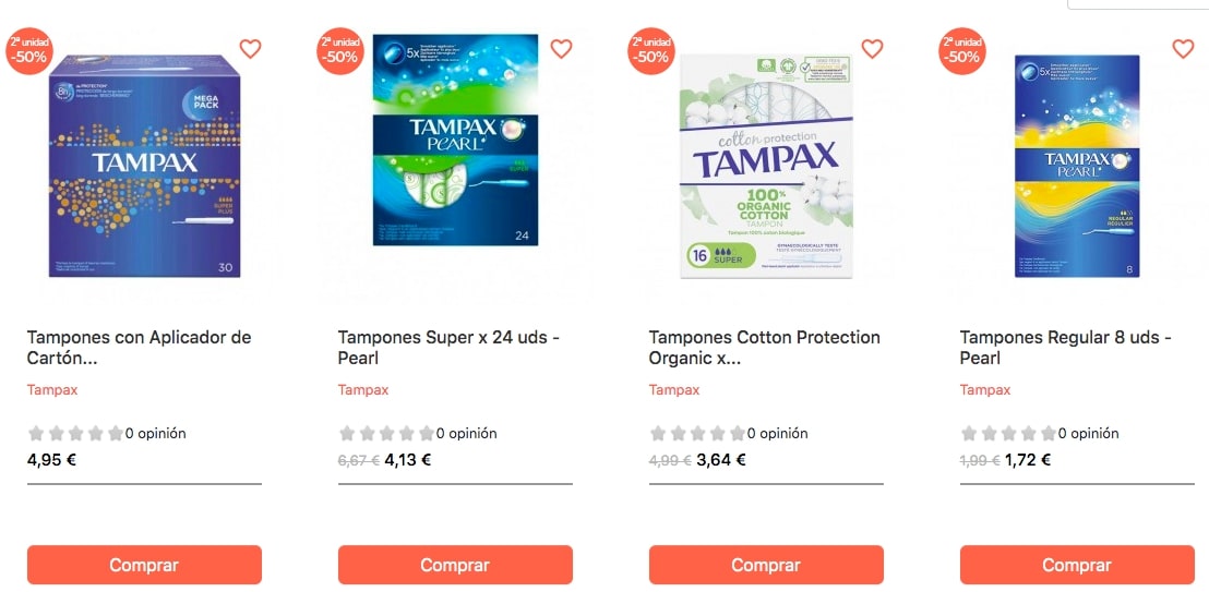¡AHORRO ESPECIAL! Tampax: 2ª unidad al 50% en toda la marca 4 ofertas tampax belletica SuperChollos