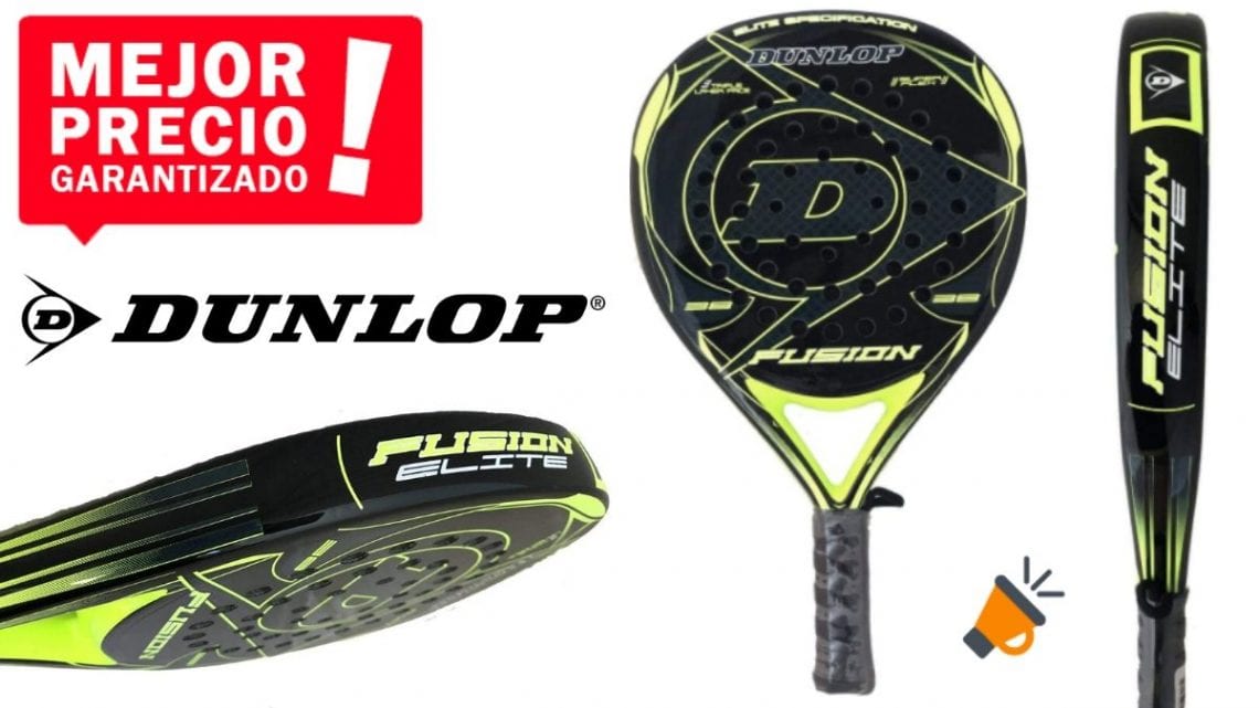 Raquette De Padel Dunlop Fusion Elite Pro Gold – Noyau EVA Haute Densité, Surface Carbone – Pour Joueurs Avancés – Puissance Et Contrôle