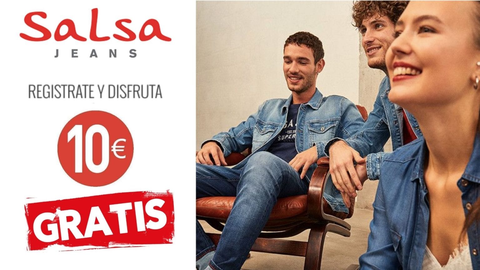 10€ GRATIS de regalo en tu primera compra en Salsa Jeans