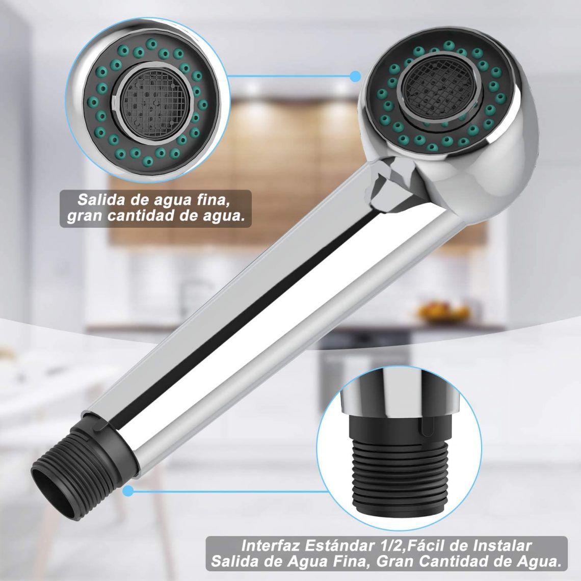 Grifo de cocina extraíble con 2 modos de salida de agua por 9€