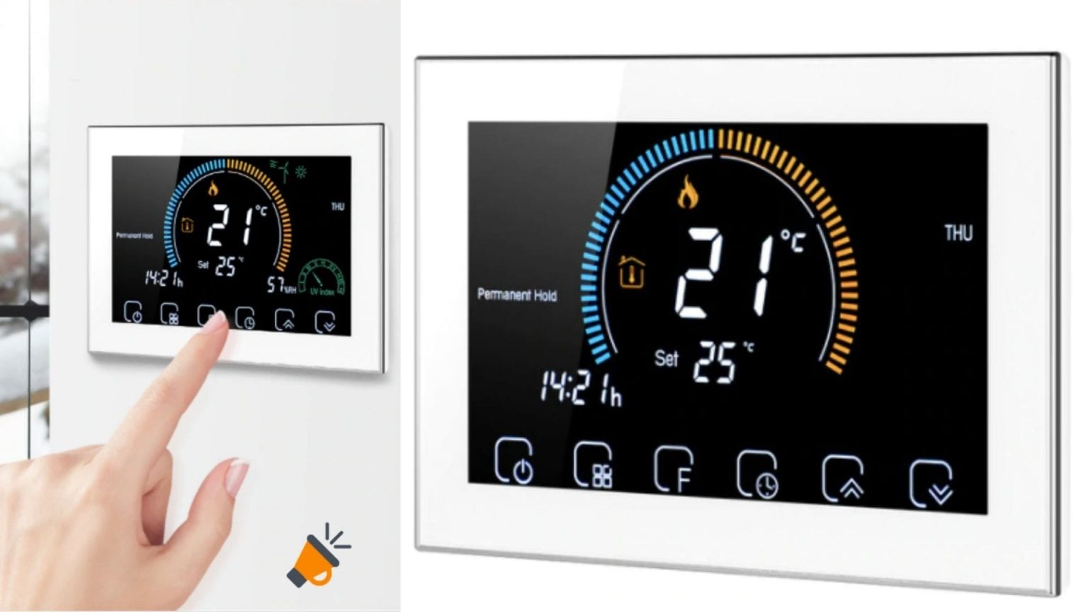 Termostato Digital Programable Para Caldera - Pantalla LCD, Control Inalámbrico, 5A, Con Bloqueo Infantil