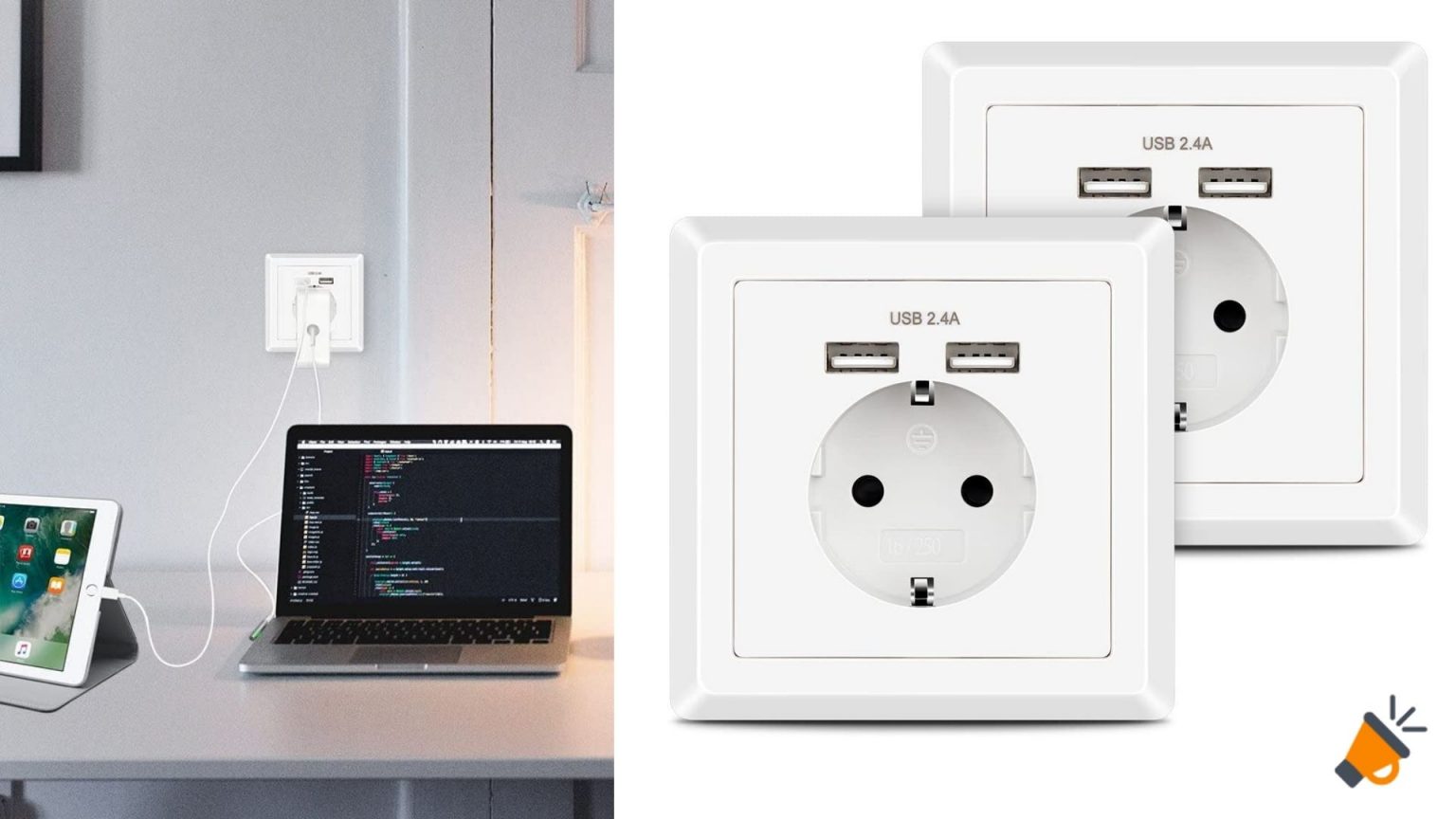 Pack x2 enchufes de pared con 2 puertos USB 2.4 A por SOLO 26 ...