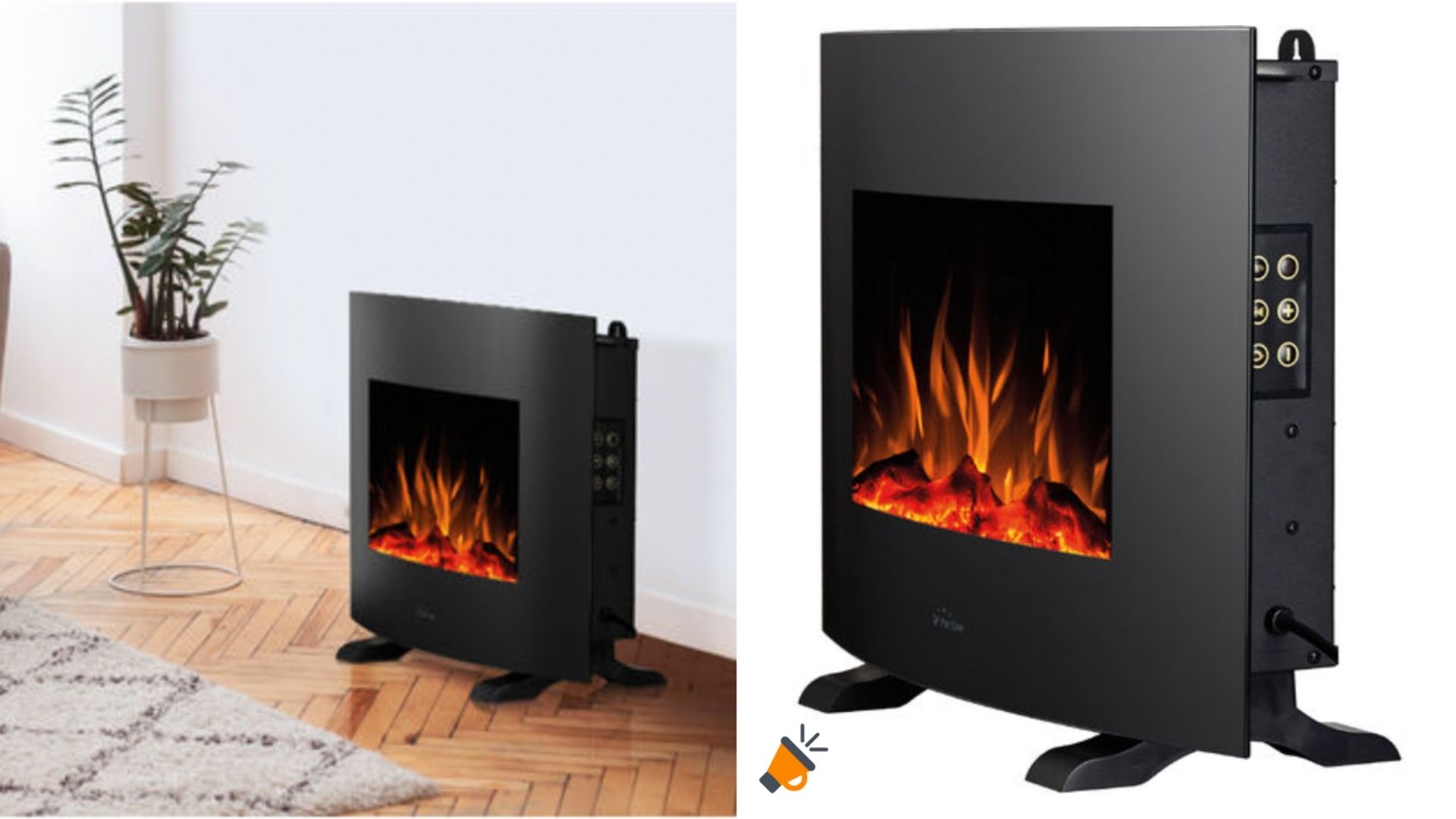 ¡ANTES 219€! Chimenea Eléctrica 2000W efecto llama por SOLO 99€
