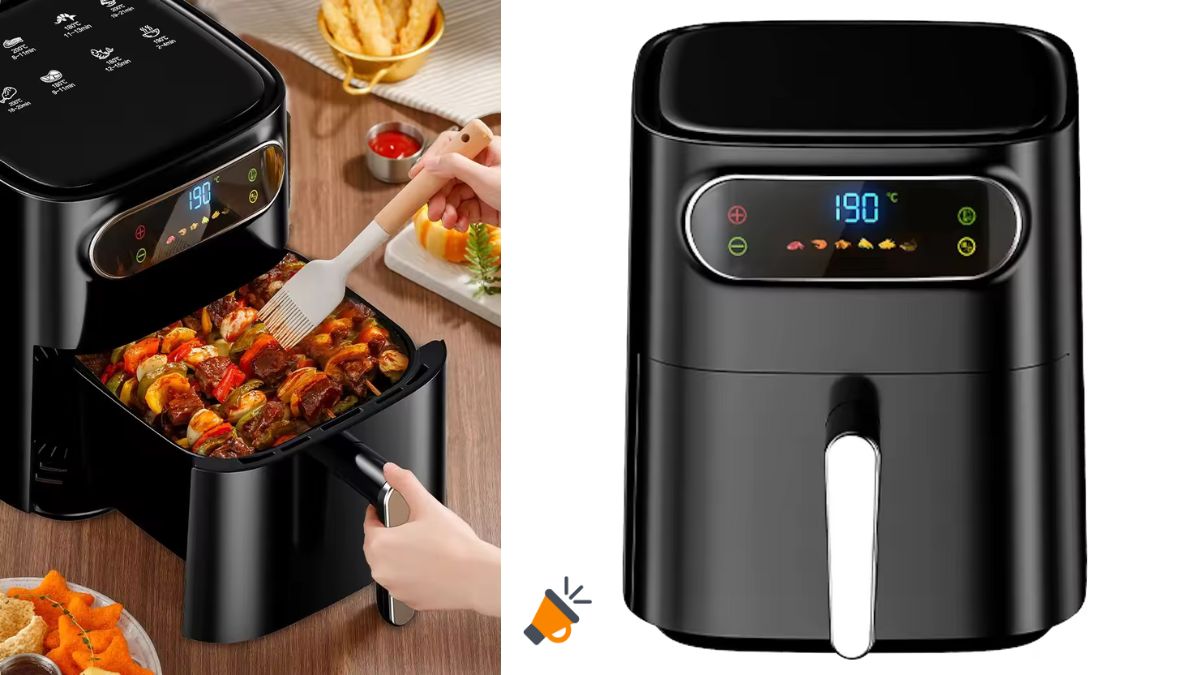 Freidora de aire sin aceite de 7L, 1700W y pantalla digital por 30 ...